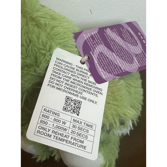 Warmies: GREEN DINOSAUR JR. NEW Plush Heatable Lavender Scented Stuffed Animal - Picture 3 of 8